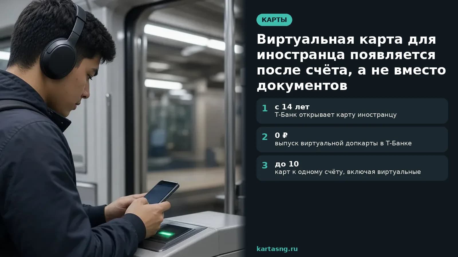 Парень в дневном вагоне метро оплачивает проезд телефоном у турникета